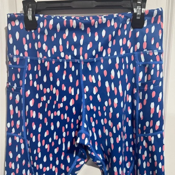 ZYIA 14-16 Light N Tight Capri Leggings Blue Pink White - Picture 3 of 5